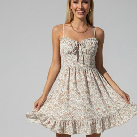 Boho Floral Print Frilled Hem Cami Dress* - Picture 3 of 8
